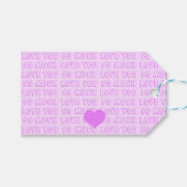 Roze - Paarse Valentijnsdag Cadeaulabel (Voorkant (Horizontaal))