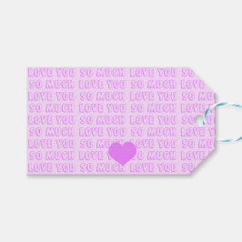 Roze - Paarse Valentijnsdag Cadeaulabel