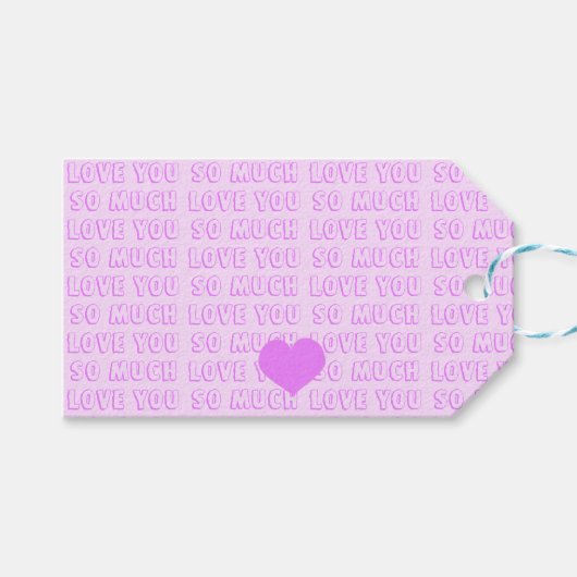 Roze - Paarse Valentijnsdag Cadeaulabel (Voorkant (Horizontaal))