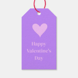 Roze - Paarse Valentijnsdag Cadeaulabel