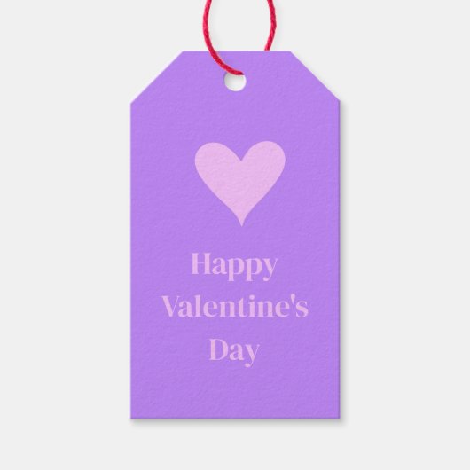 Roze - Paarse Valentijnsdag Cadeaulabel (Voorkant)