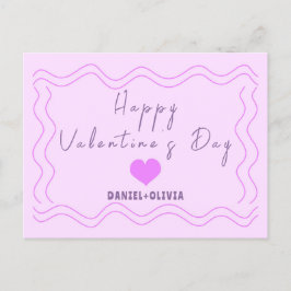 Roze - Paarse Valentijnsdag Feestdagenkaart