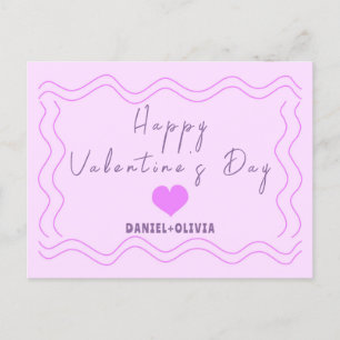 Roze - Paarse Valentijnsdag Feestdagenkaart
