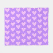 Roze - Paarse Valentijnsdag Fleece Deken (Voorkant (Horizontaal))