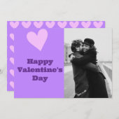 Roze - Paarse Valentijnsdag Kaart (Voorkant / Achterkant)