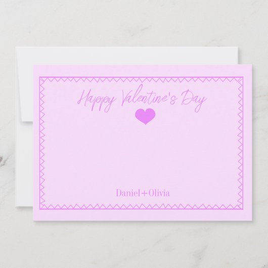 Roze - Paarse Valentijnsdag Kaart (Voorkant)