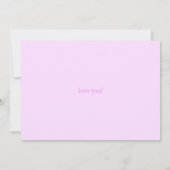 Roze - Paarse Valentijnsdag Kaart (Achterkant)