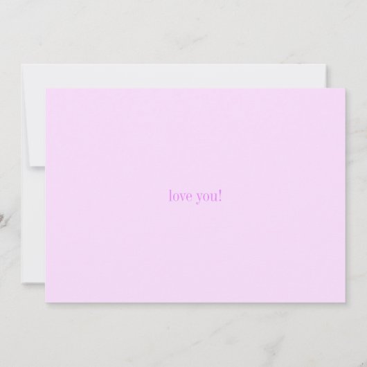 Roze - Paarse Valentijnsdag Kaart (Achterkant)