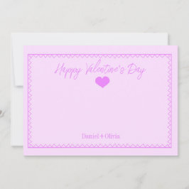 Roze - Paarse Valentijnsdag Kaart
