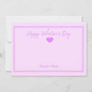 Roze - Paarse Valentijnsdag Kaart