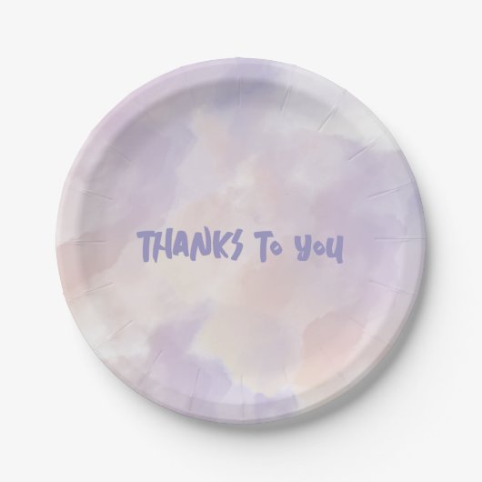 Roze - Paarse Valentijnsdag Papieren Bordje (Voorkant)