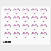Roze Paarse ventilator Vrijgezellenfeest LoveHeart Hart Sticker (Vel)