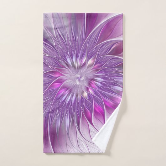 Roze Paarse ventilatorpassie Abstract fractal Art Bad Handdoek (Handdoek)
