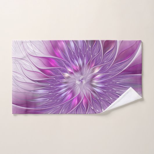 Roze Paarse ventilatorpassie Abstract fractal Art Bad Handdoek (Handdoek)