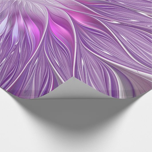 Roze Paarse ventilatorpassie Abstract fractal Art Cadeaupapier (Hoek)
