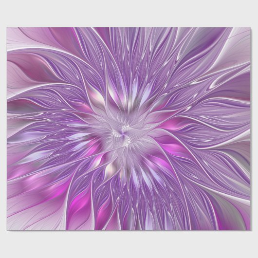 Roze Paarse ventilatorpassie Abstract fractal Art Cadeaupapier (Vlak)
