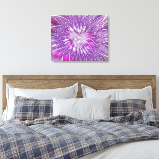 Roze Paarse ventilatorpassie Abstract fractal Art Canvas Afdruk (Insitu (Slaapkamer))