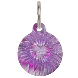 Roze Paarse ventilatorpassie Abstract fractal Art Huisdierpenning