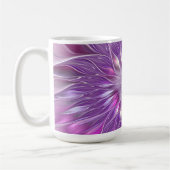Roze Paarse ventilatorpassie Abstract fractal Art Koffiemok (Links)