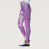 Roze Paarse ventilatorpassie Abstract fractal Art Leggings (Links)
