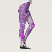 Roze Paarse ventilatorpassie Abstract fractal Art Leggings (Rechts)