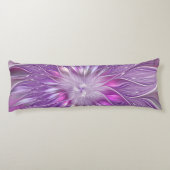 Roze Paarse ventilatorpassie Abstract fractal Art Lichaamskussen (Achterkant)