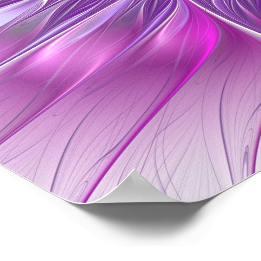 Roze Paarse ventilatorpassie Abstract fractal Art Poster (Hoek)