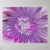 Roze Paarse ventilatorpassie Abstract fractal Art Poster (Voorkant)