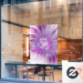 Roze Paarse ventilatorpassie Abstract fractal Art Raamsticker (Cafe Raam)
