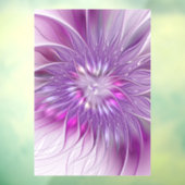 Roze Paarse ventilatorpassie Abstract fractal Art Raamsticker (Vel 3)