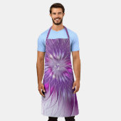Roze Paarse ventilatorpassie Abstract fractal Art Schort (Gedragen)