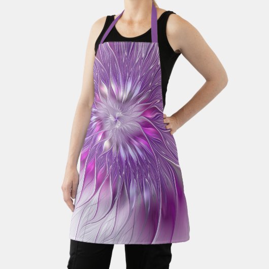 Roze Paarse ventilatorpassie Abstract fractal Art Schort (Insitu)