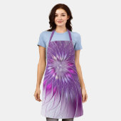 Roze Paarse ventilatorpassie Abstract fractal Art Schort (Gedragen)