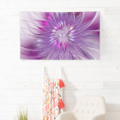 Roze Paarse ventilatorpassie Abstract fractal Art Spandoek (Insitu)