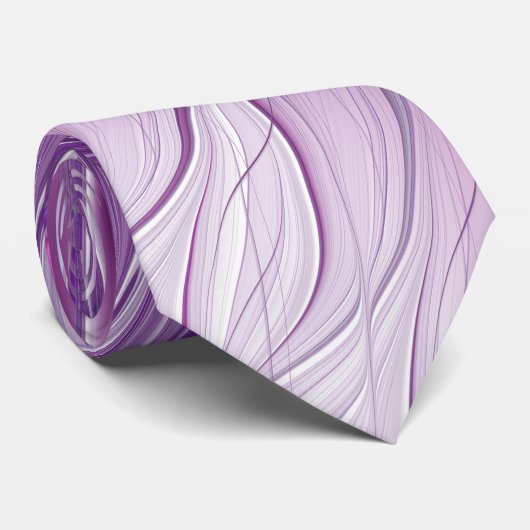 Roze Paarse ventilatorpassie Abstract fractal Art Stropdas (Opgerold)