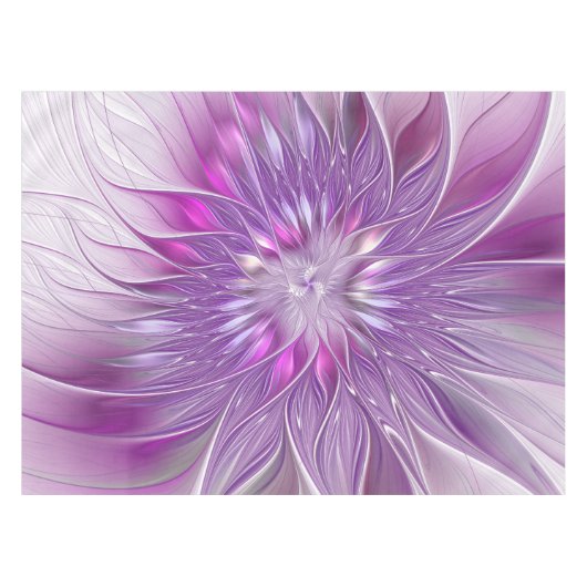 Roze Paarse ventilatorpassie Abstract fractal Art Tafelkleed (Voorkant (Horizontaal))