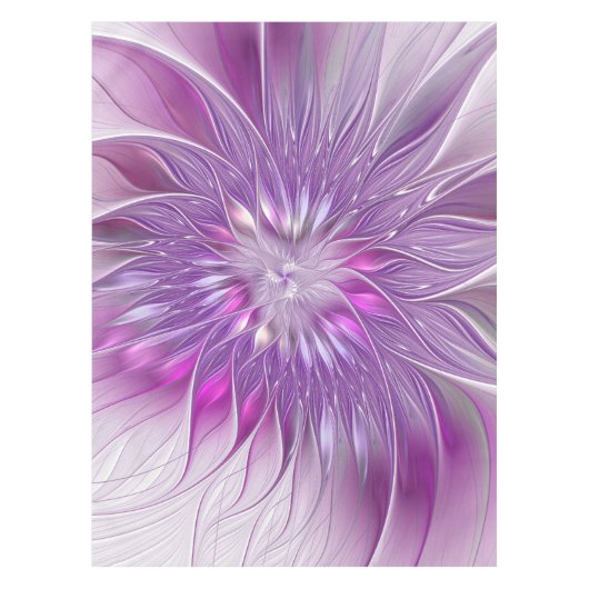 Roze Paarse ventilatorpassie Abstract fractal Art Tafelkleed (Voorkant)