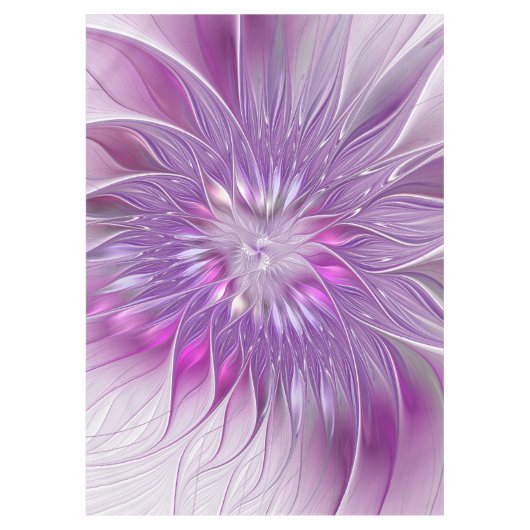 Roze Paarse ventilatorpassie Abstract fractal Art Tafelkleed (Voorkant)