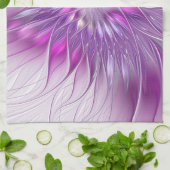Roze Paarse ventilatorpassie Abstract fractal Art Theedoek (Gevouwen)