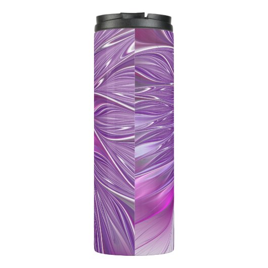 Roze Paarse ventilatorpassie Abstract fractal Art Thermosbeker (Achterkant)