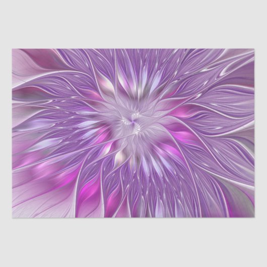 Roze Paarse ventilatorpassie Abstract fractal Art Tissuepapier (Voorkant)
