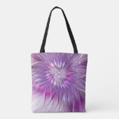 Roze Paarse ventilatorpassie Abstract fractal Art Tote Bag (Achterkant)