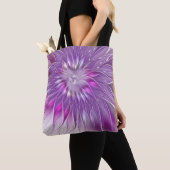 Roze Paarse ventilatorpassie Abstract fractal Art Tote Bag (Dichtbij)