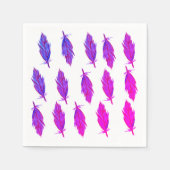 Roze Paarse veren servetten (Voorkant)