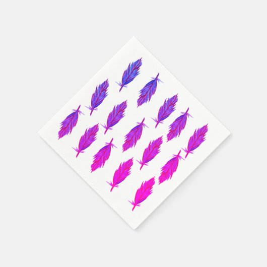 Roze Paarse veren servetten (Hoek)