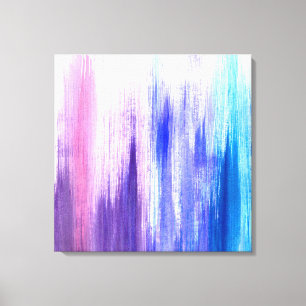 Roze Paarse verfborstelstreken geschilderde Waterv Canvas Afdruk