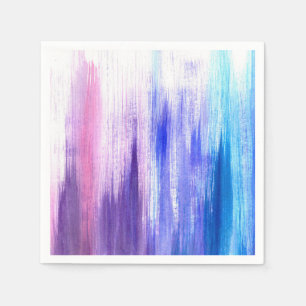 Roze Paarse verfborstelstreken geschilderde Waterv Servetten