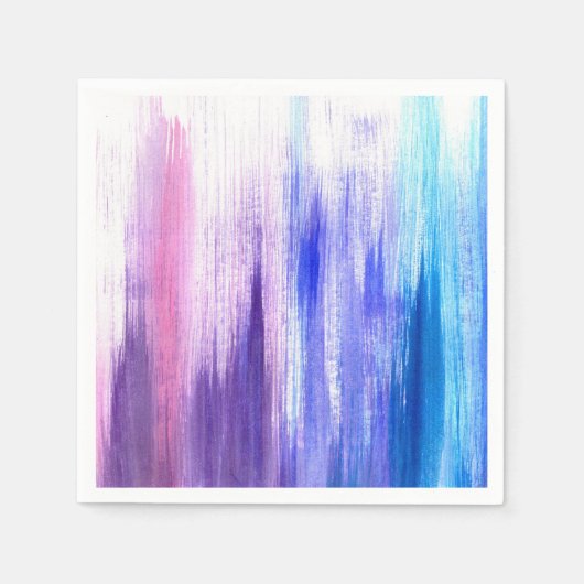 Roze Paarse verfborstelstreken geschilderde Waterv Servetten (Voorkant)