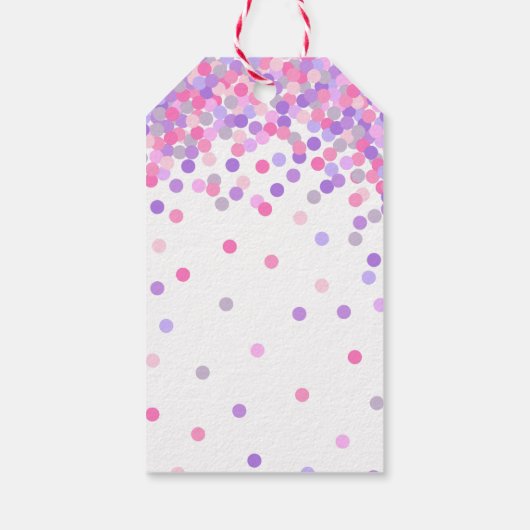 Roze & paarse Verjaardagsfeestje Dank U Favoriet T Cadeaulabel (Achterkant)