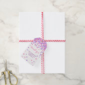 Roze & paarse Verjaardagsfeestje Dank U Favoriet T Cadeaulabel (Met Touw)